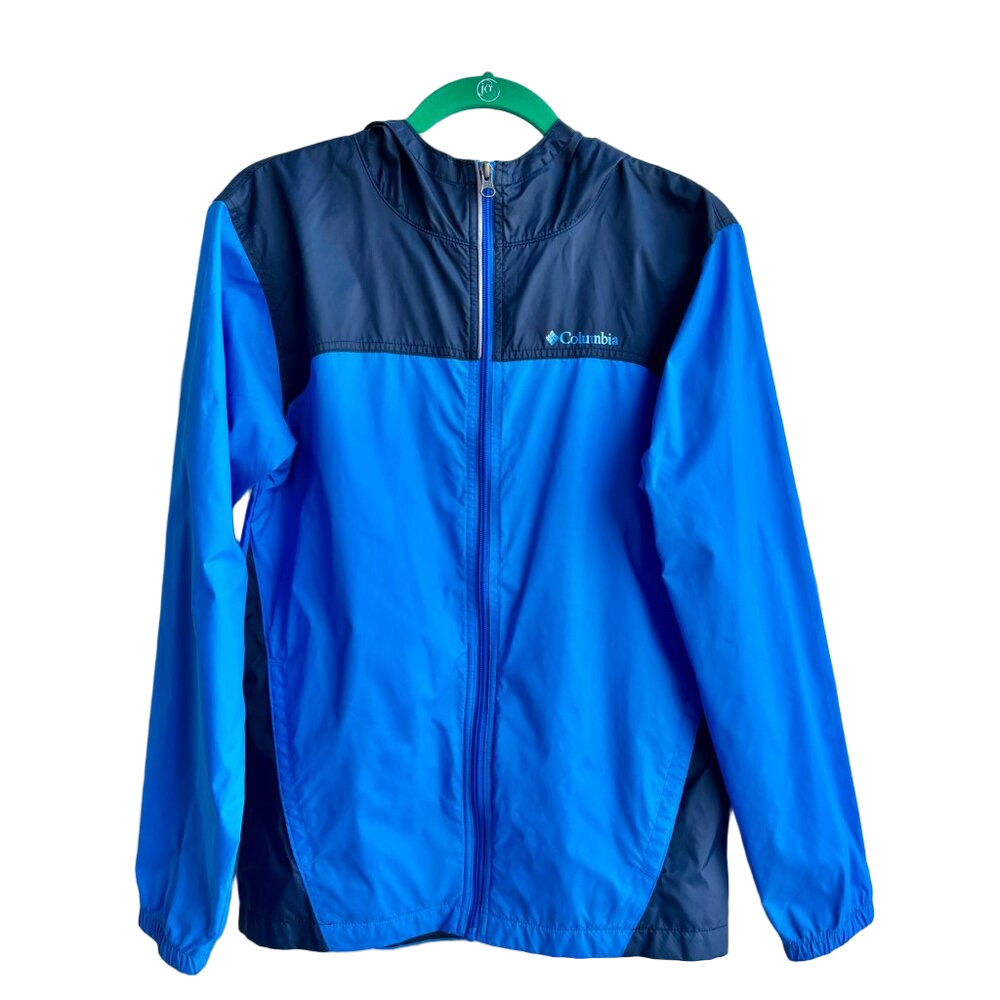 Columbia Sportwear Boys XL  Blue Zip-up Hooded Windbreaker Jacket